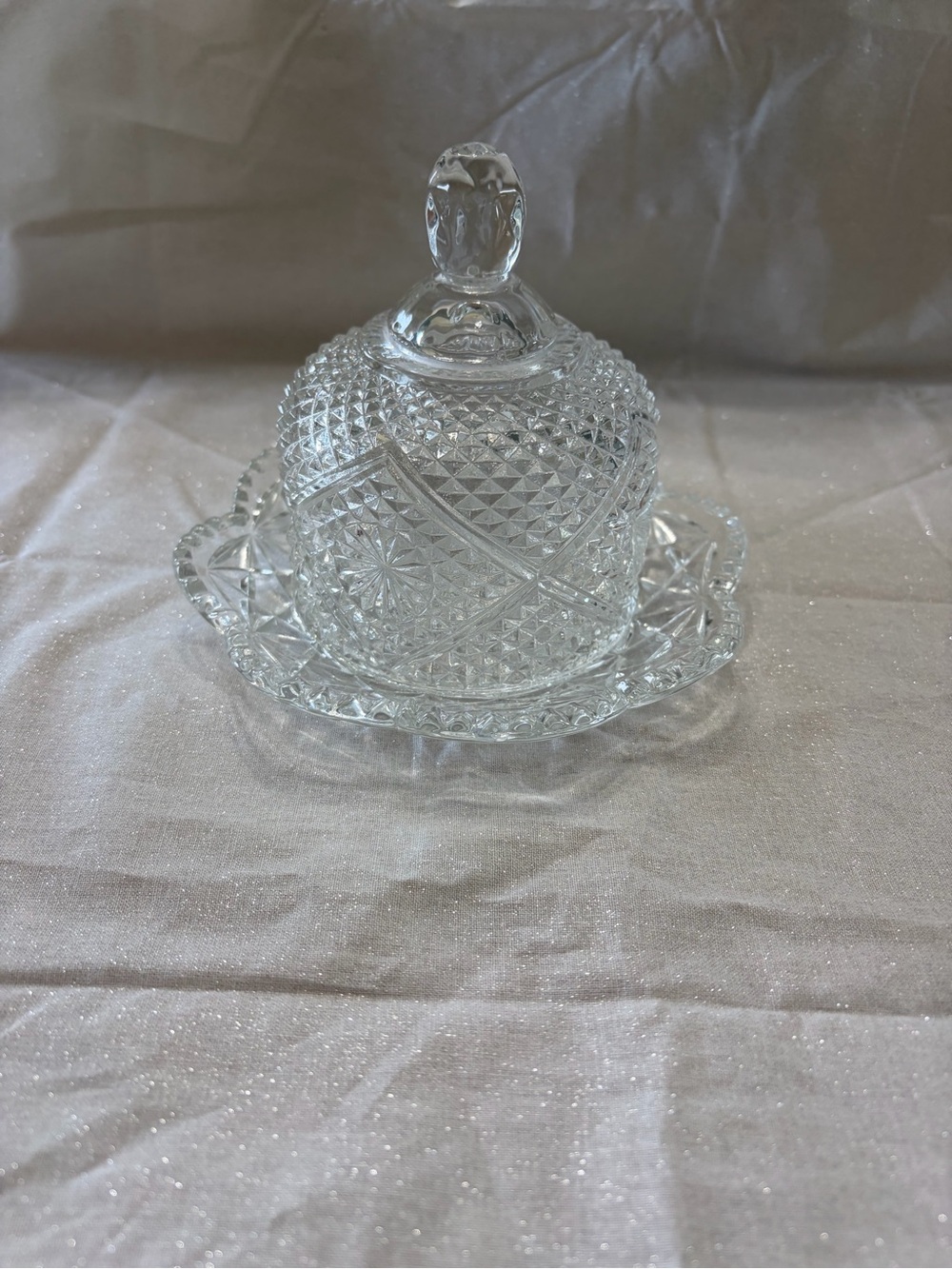 Vintage Avon 2-Piece Fostoria Glass Butter Dish with Dome